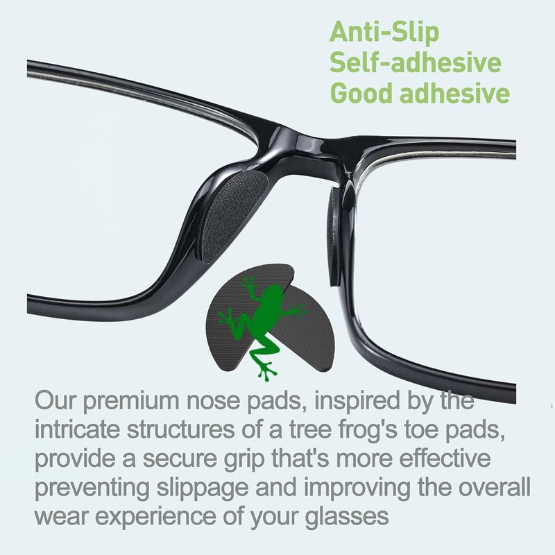 fusanwin 0.6mm Ultra-Thin Anti-Slip Eyeglass Nose Pads, Thousands of Frog-Inspired Microstructured Fibers, Soft Adhesive Silicone Nose Pads, Glasses Nose Pad for Glasses, Sunglasses (5 Pairs Black) - Image 4